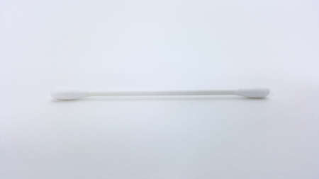 clean cotton bud and white backdropの写真素材