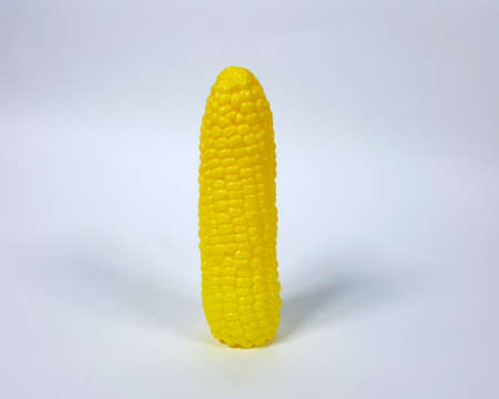 Children's toy corn And white backgroundの写真素材
