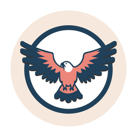 Simple bald eagle logo, screen print, flat vector illustrationのイラスト素材