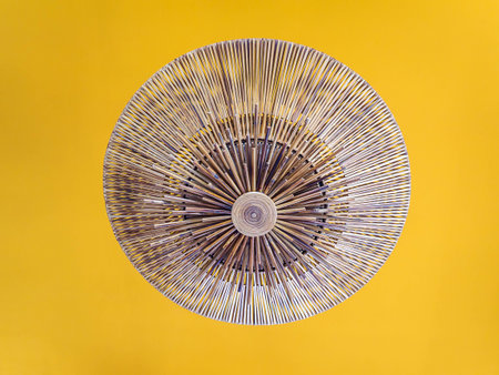 Thai wood hanging ceiling decorationの写真素材