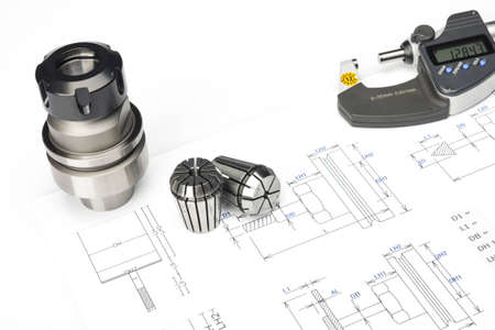 Measuring machining toolsの写真素材