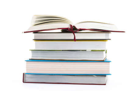 Isolated stack of booksの写真素材