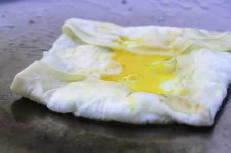 Egg roti in the panの写真素材