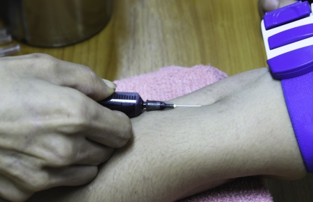 Blood samples for examination at the hospital