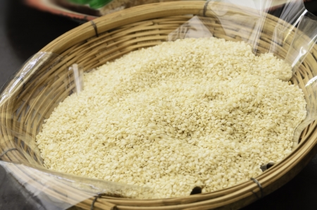 Sesame in the exhibition of agricultural farmers annualの写真素材
