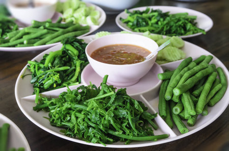 Vegetable chili cook healthy food for Asians