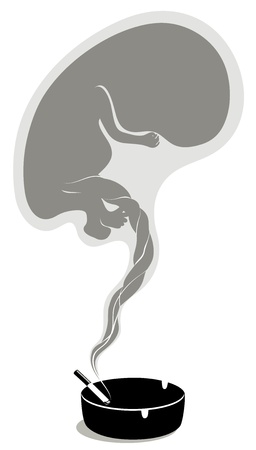 dying embryo of a smoking pregnant womanのイラスト素材