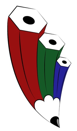RGB pencil. Layered EPS8 vector illustration.のイラスト素材