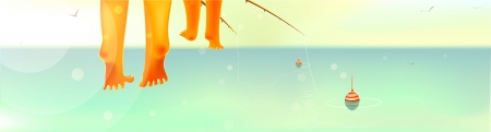 Fishing with Father のイラスト素材