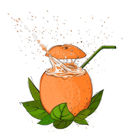 Orange Juice Splash のイラスト素材