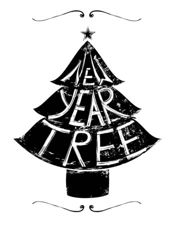 New year holiday vintage lettering.  No effects used.のイラスト素材
