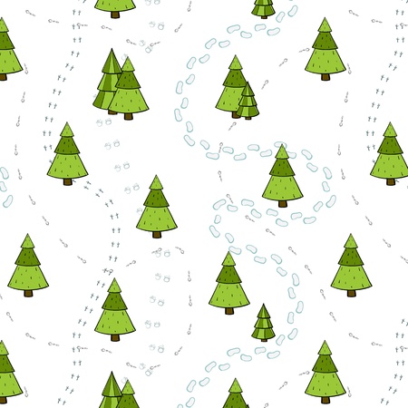 Christmas holidays trees.  No effects used.のイラスト素材