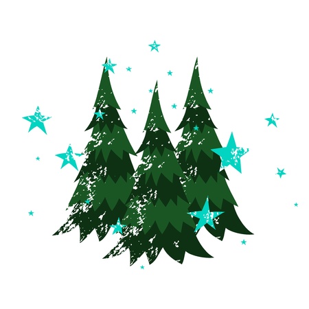 Three Christmas Treesのイラスト素材