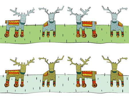 Tileable Reindeer Borderのイラスト素材