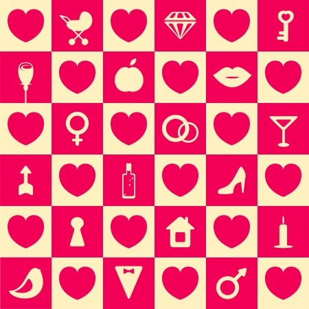 Love Symbols Seamless Pattern Backgroundのイラスト素材