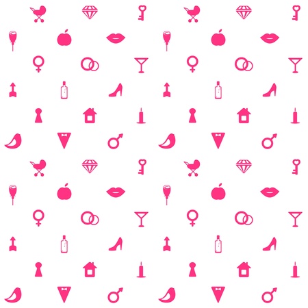 Love Symbols Seamless Pattern Backgroundのイラスト素材
