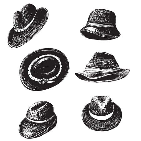 Inky fashion doodles head-dress setのイラスト素材