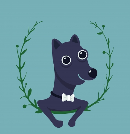 Cute Male Dog Portrait Illustration  Animal funny cartoon drawing  Vector illustration EPS8 のイラスト素材