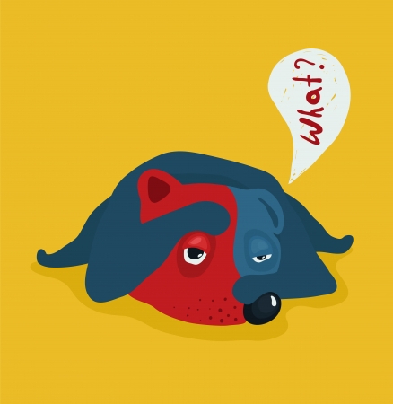 Funny Tired or Lazy Dog Illustration  Animal funny cartoon drawing  Vector illustration EPS8 のイラスト素材