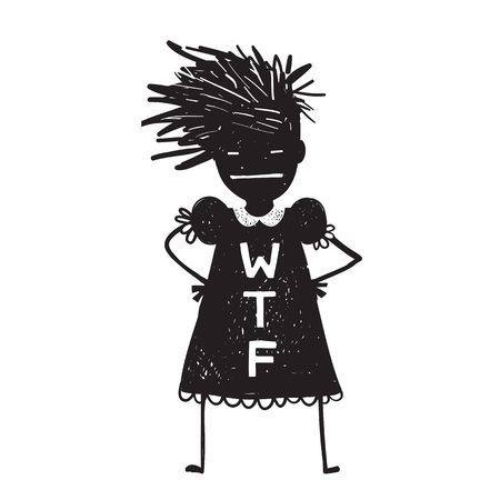 Annoyed Woman Asking Hands on Hipsのイラスト素材