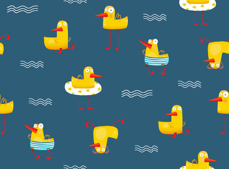 Funny cartoon tileable seamless backdrop illustration. Vector illustration.の写真素材