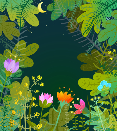 Summer or autumn greenery backdrop for lettering design. Vector illustration.の写真素材