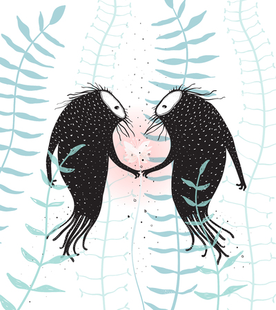 Mind-bending Inky fun ravings artistic design valentine.Vector illustration.の写真素材