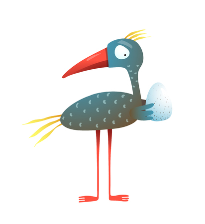 Happy animals parent holding egg. Vector illustration.の写真素材