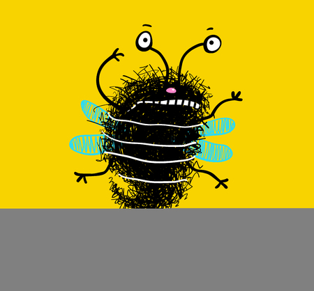 Friendly funny insect bee flying. Vector illustration.のイラスト素材