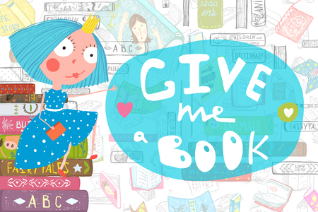 Colorful Reading Book Design Fairy Tale Princessの写真素材