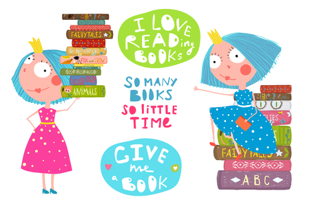 Little Girls Love Reading Books Quotesの写真素材