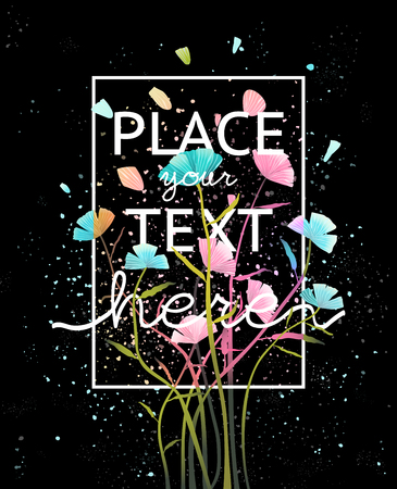 Colorful gradient flowers arrangement background design. Vector design.のイラスト素材