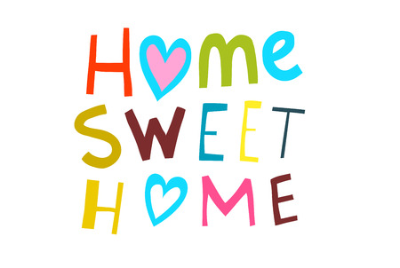 Scripting hand lettering design home sweet home. Home Sweet Home Illustrated Sign.の写真素材