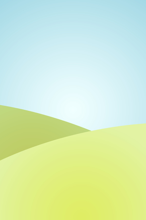 Cartoon simple grass landscape background with blue sky.のイラスト素材