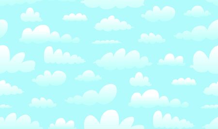 Clouds, skies and heaven seamless pattern texture background, hand drawn vector in watercolor style.のイラスト素材