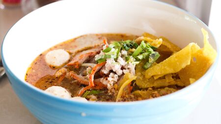 Thailand noodle soup with pork 