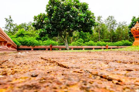 ancient floor of khmer templeの写真素材
