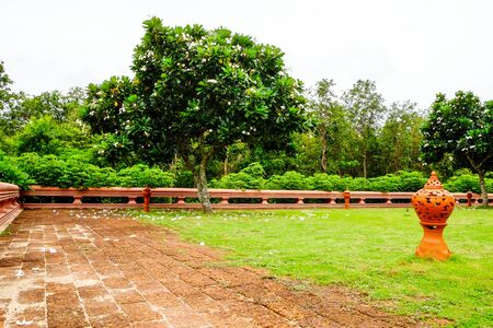ancient floor of khmer templeの写真素材