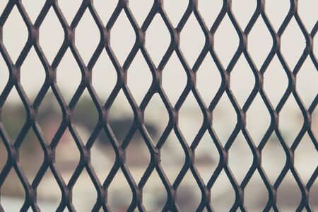 Grating Iron pattern with blur backgroundの写真素材