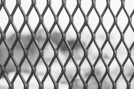 Grating Iron pattern with blur backgroundの写真素材