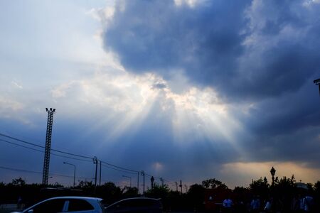 foggy sky with sunlight spread out