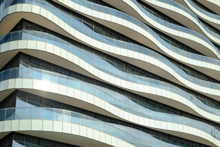 wave floor office building facade at bangkok thailandのeditorial素材