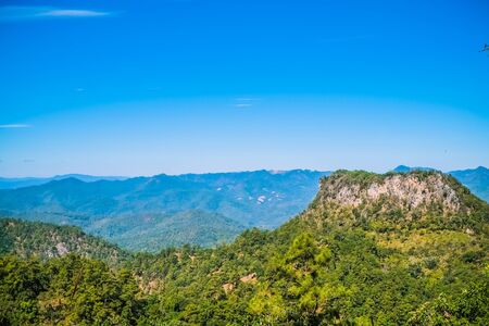 big mountain with blue sky backgroundの写真素材