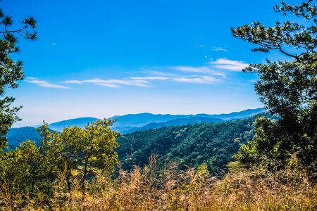 big mountain with blue sky backgroundの写真素材