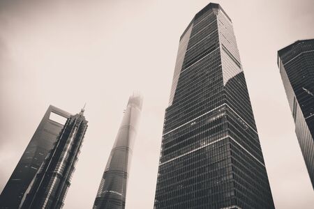 skyscrapers building with cloudy skyの写真素材
