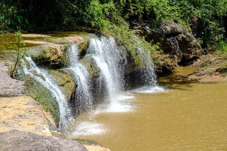 little water fall with nature forestの写真素材