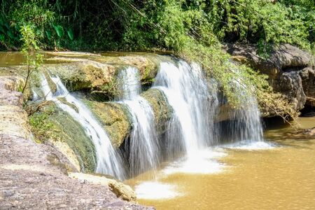little water fall with nature forestの写真素材