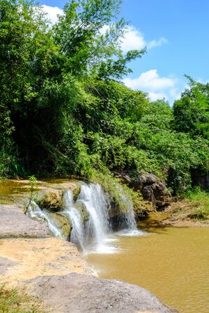 little water fall with nature forestの写真素材