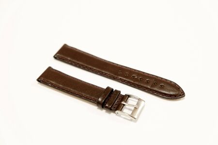 leather watch strap object isolate on the white backgroundの写真素材