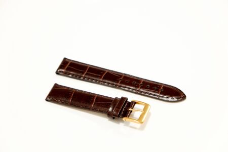 leather watch strap object isolate on the white backgroundの写真素材